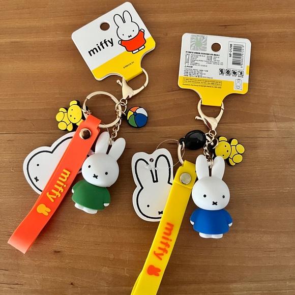 miffy Accessories - Miffy Kids Keychain Set - Orange, Yellow, Green, and Blue